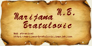 Marijana Bratulović vizit kartica